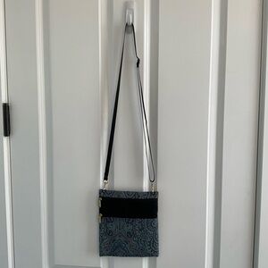 Danny K Elegant Blue Paisley Crossbody Bag